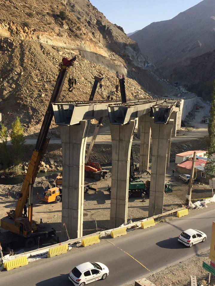 عرشه فولادی پل آزاد راه تهران شمال
